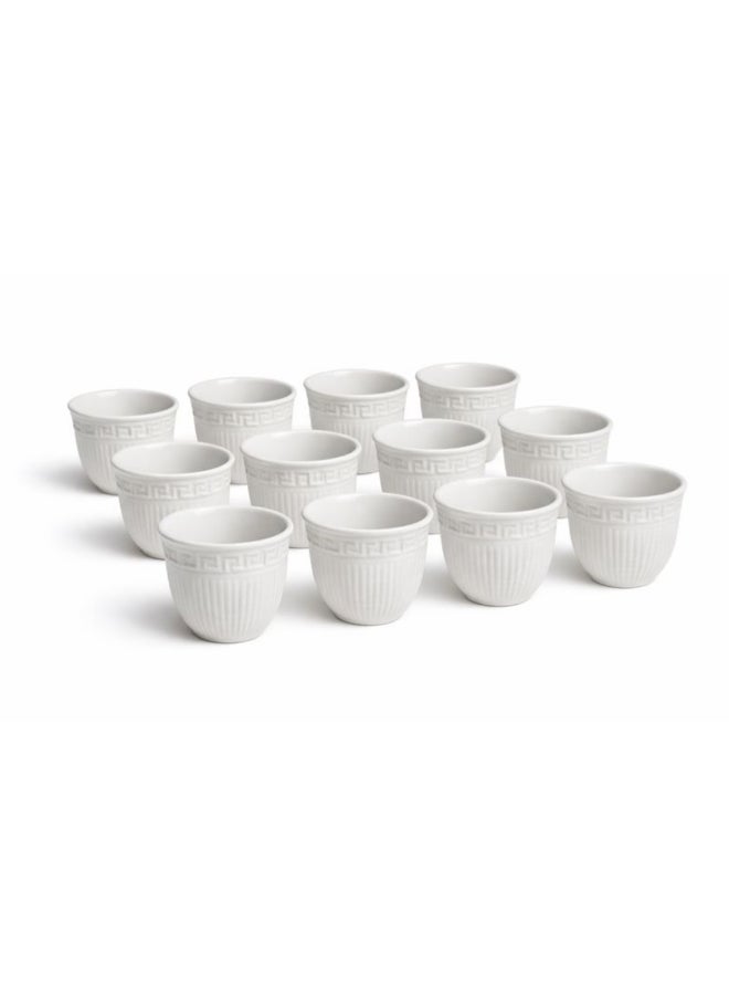 Feelings Premium Ceramic Arabic Cawa Cup Set – 12 Pieces, 85ml Each | Elegant Traditional Coffee Cups with Smooth Finish in Window Color Gift Box (SD-61359-P) - Image 1